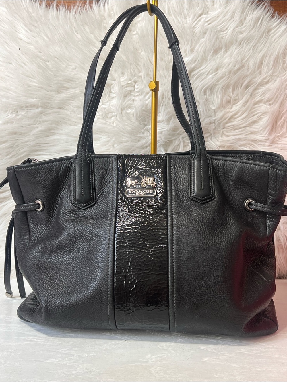 Coach Chelsea Leather Stripe Charlie Carryall 18962 + Box